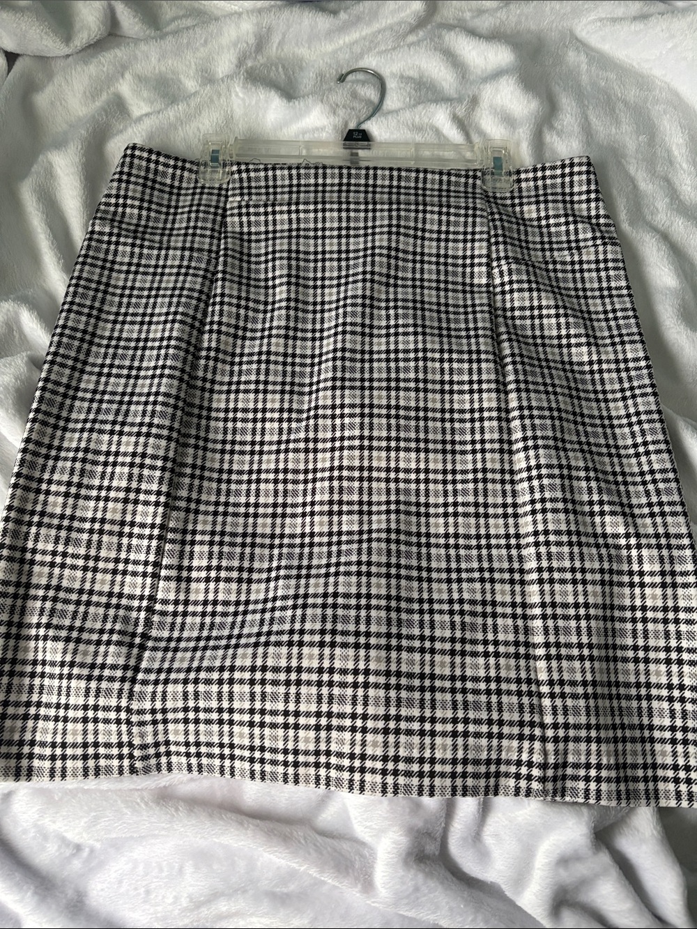 Michael Kors Black & White Plaid Mini Skirt